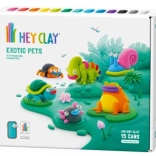 Hey Clay Knetmasse – exotische Tiere, Set mit 15 Bechern