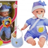 Baby Puppe 45 cm in Blauer Kleidung