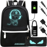Wasserabweisender Rucksack mit USB und leuchtendem Motiv KRUZZEL 19 l
