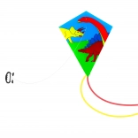 Fliegender Drachen mit Dinosauriern