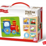 Far Far Land Puzzle ZigZag Verkehrs-Motiv mit 6 Bildern