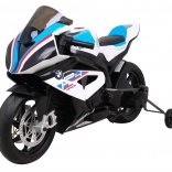 Elektrisches Kinder-Motorrad BMW HP4, weiß, Stützräder, sanfter Start, EVA-Räder, MP3 und LED