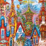 Puzzle Heye - Charmantes Dorf: Blaues Tor 500 Teile