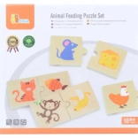 VIGA Holzpuzzle „Füttere das Tierchen – Was fressen Tiere“, 24 Teile