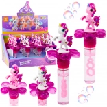 Unicorn-Zauberstab mit drehender Blüte und LED-Licht 20 cm