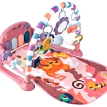 Lern-Spieldecke mit Klavier und Rasseln – rosa