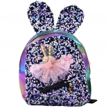 Bunter Kinder-Rucksack mit Pailletten und Hasenohren