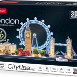 Leuchtendes 3D-Puzzle CityLine Panorama London, 186 Teile