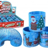 Kultige blaue Feder mit Weihnachtsmotiv 6 cm