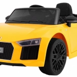 Interaktives Kinderauto Audi R8 Spyder gelb mit Fernbedienung und LED-Leuchten