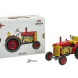 Traktor Zetor rot mit Kunststofffelgen mit Aufziehschlüssel 1:25
