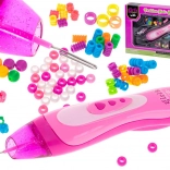 Rosa Perlenflechtset