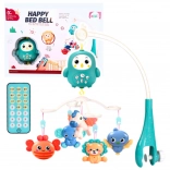 Bett-Mobile mit Fernbedienung, Schlaflieder und Klängen – blau
