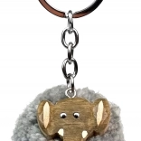 Holz Schlüsselanhänger Pompon Elefant