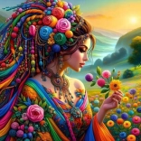 Diamantmalerei – Mädchen in Farbenpracht 30 × 40 cm