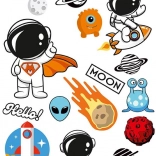Aufbügelsticker mit Weltraummotiven