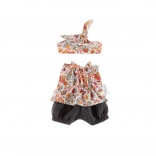 Tunika mit Shorts und Gürtel für 38‑cm-Puppe – Blumenwiese
