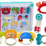 Set aus Babys Rasseln und Beißringen in Tierform, 8 Stk.