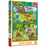 Puzzle 2x24 Kleine Dinosaurier Universal Jurassic World Trefl