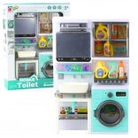 Kinder-Badezimmer mit Waschmaschine, Waschbecken sowie Licht- und Soundeffekten