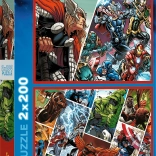 Puzzle 2×200 Teile Avengers – Beschützer der Welt MARVEL