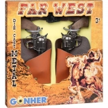 Cowboy-Set aus Metallrevolvern von Gonher
