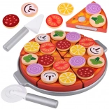 Holz Pizza Set für Kinder mit Abnehmbaren Zubehör