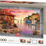 Puzzle mit Rahmen und Kleber Mittelmeerhafen 1000 Teile