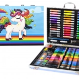 Kunstset im Etui mit Einhorn Blau 150 Stk.