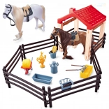 Pferdeset mit Zaun und Unterstand 14 cm