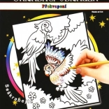 Kratzbild mit Überraschung Zwei Papageien 20x25 cm