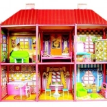 Großes Puppenhaus mit Möbeln – kreative Villa