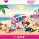 Puzzle DINO Minnie und Daisy am Strand, 15 Teile