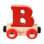 Holzwaggon mit dem Buchstaben B – BIGJIGS RAIL