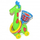 Wurf-Giraffe auf Rädern mit Ringen und Korb