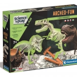 Clementoni Science & Play ArcheoFun: T‑Rex und Triceratops – Ausgrabungsset mit leuchtenden Skeletten