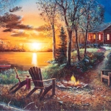 Diamantmalerei – Haus am See 30 × 40 cm