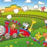 Holzpuzzle Tierzug 25 Teile