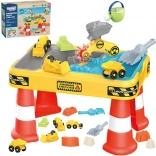 Woopie Tisch-Wasser- und Sandtisch 2-in-1 Bauset mit 12 Teilen und 4 Autos