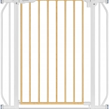 Sicherheitsbarriere Lionelo Truus Slim – Weiß und natürliches Holz