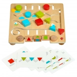 Holzlabyrinth mit geometrischen Formen und Vorlagen LUCY & LEO