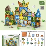 Magnetisches Konstruktionsset für Kinder, 116 Teile mit Tieren