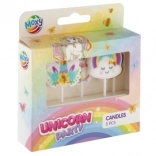 3D Tortenkerzen Einhorn, 5 Stk.