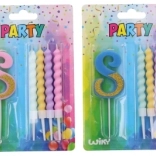 Partykerze Zahl 8 mit 4 Kerzen