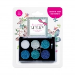 Lukky cremige Lidschatten mit Glitzer und Pinsel - 6 Farben