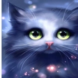 Diamantmalerei graues Kätzchen 30 × 40 cm