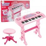 Elektronisches Kinderklavier mit Mikrofon, 37 Tasten, rosa
