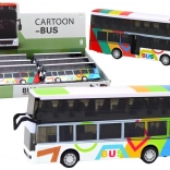 Mehrfarbiger Doppeldecker-Metallbus mit Schwungradantrieb, Licht und Sound