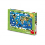 DINO Puzzle Tierkarte – 100 XL Teile
