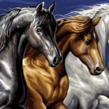 Diamantmalerei Wildes Trio 30 × 40 cm